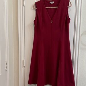 Calvin Klein Dark Red Sleeveless Dress
